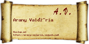 Arany Valéria névjegykártya