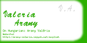valeria arany business card